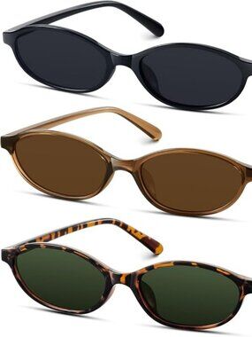 Retro Oval Sunglasses for Women 90s Design Small Cat Eye Sun Glasses UV Protecti